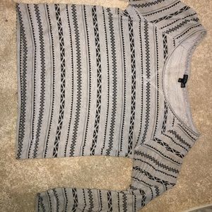 Long-Sleeve Tribal Crop-Top